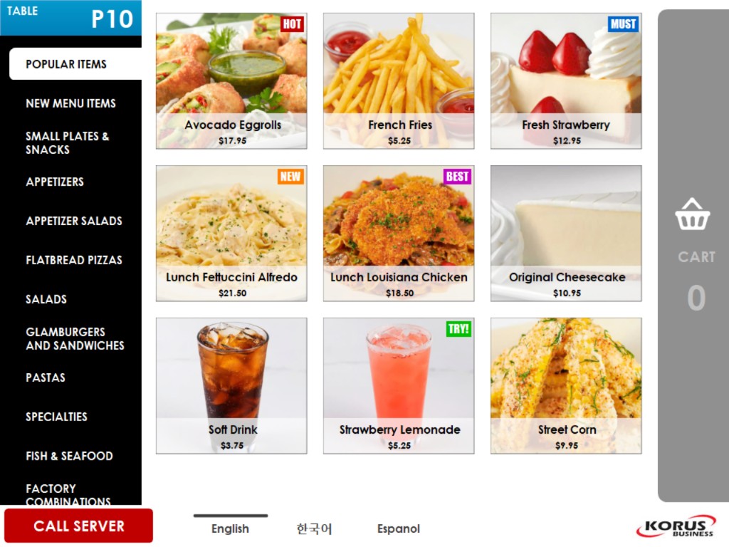 Table Side Ordering
